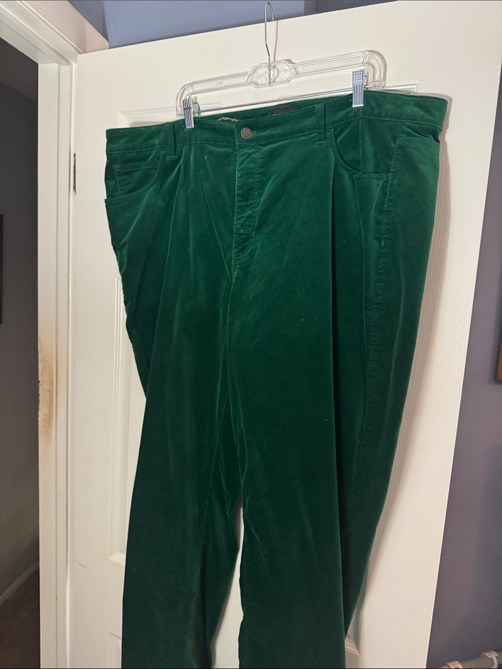 Woman's Green Velveteen Pants